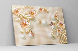 Obraz 3D kvety s perlami 1988
